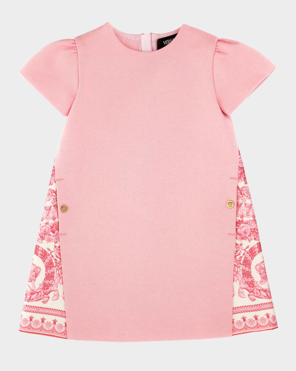 Girl's Barocco-Trim Jersey Dress, Size 2-